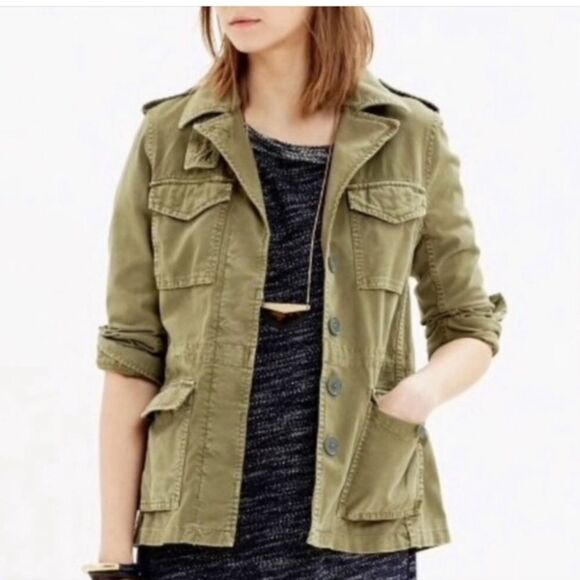 Madewell Outbound Utility Jacket In Army Green Size Small - Picture 1 of 11